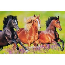 تابلو فرش ماشینی سه اسب کد 3015 از نمای نزدیک