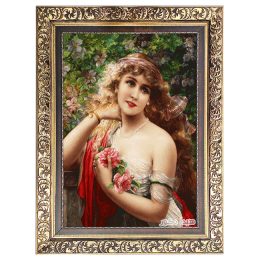 تابلو فرش ماشینی طرح دختر زیبا (فرشته) کد 6239