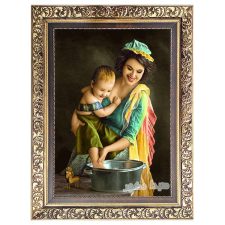 تابلو فرش ماشینی طرح پاشویه نوزاد کد 6336