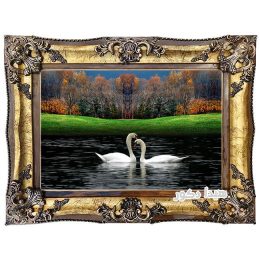 تابلو فرش ماشینی دستباف گونه طرح قو های زیبا در دریاچه کد 3196
