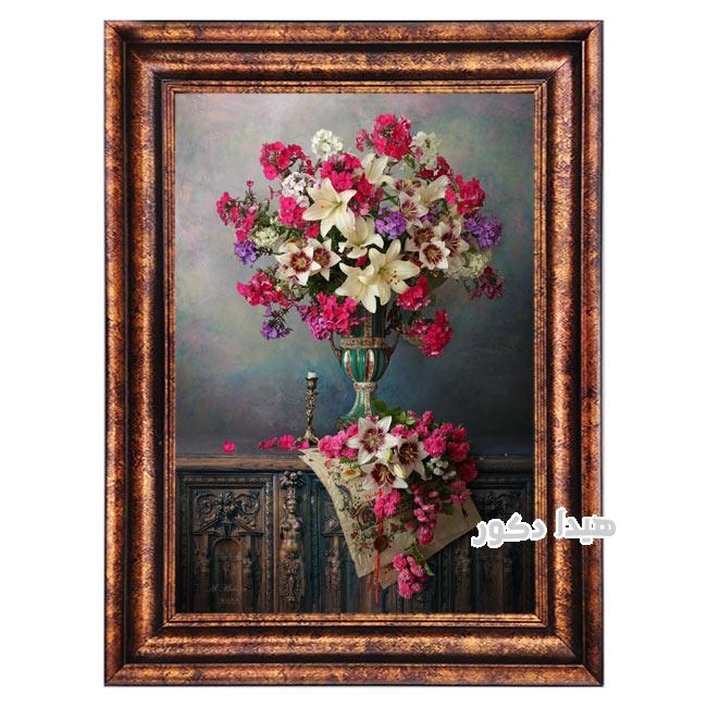 تابلو فرش ماشینی گل و گلدان اشرافی با طرح جدید کد 2845 تابلو فرش ماشینی گل و گلدان اشرافی با طرح جدید کد 2845