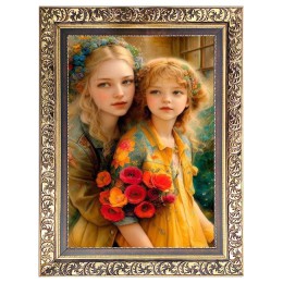 تابلو فرش ماشینی طرح مهر خواهری کد 3978