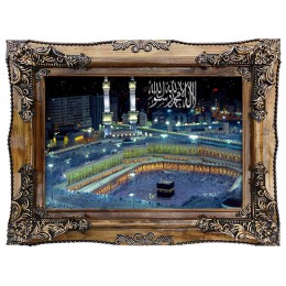 تابلو فرش ماشینی مکه با ذکر لا اله الا الله کد 1563