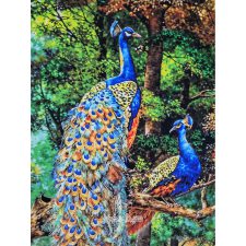 تابلو فرش ماشینی طاووس کد 7217 از نمای نزدیک