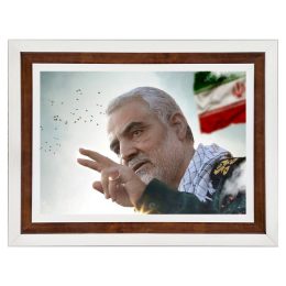 تابلو فرش ماشینی سردار سلیمانی کد 7958