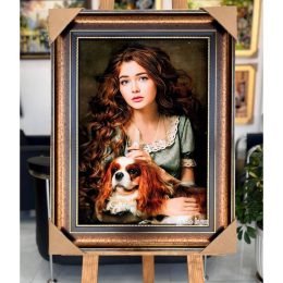 تابلو فرش ماشینی طرح همدم وفادار کد 8643