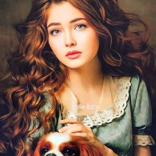 تابلو فرش ماشینی همدم وفادار کد 8643 از نمای نزدیک