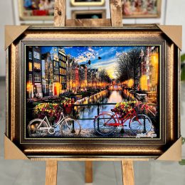 تابلو فرش ماشینی شب های رویایی آمستردام کد 5772