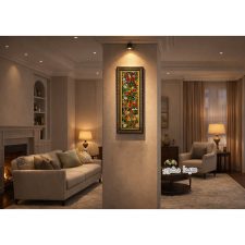 تابلو فرش گل و بلبل جدید کد 7369 در دکوراسیون خانه - 1