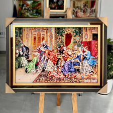 تابلو فرش ماشینی طرح فرانسوی ابراز عشق کد 4137