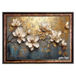 تابلو فرش مدرن طرح گل ماگنولیا کد 6741