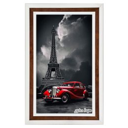 تابلو فرش مدرن برج ایفل و ماشین کلاسیک کد 6795