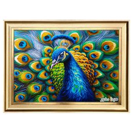 تابلو فرش ماشینی طرح شکوه طاووس کد 7293